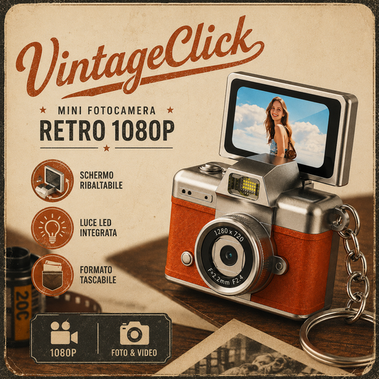 VintageClick - Mini Fotocamera Digitale Retrò