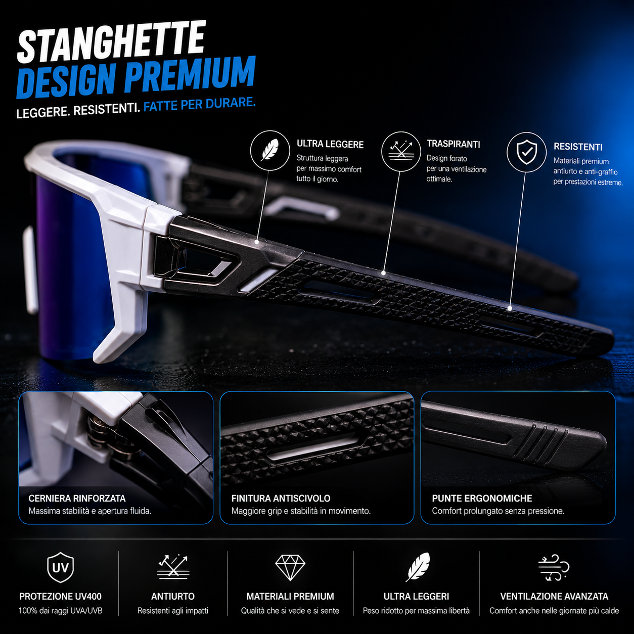 RACEVISION - Occhiali polarizzati con lenti UV400