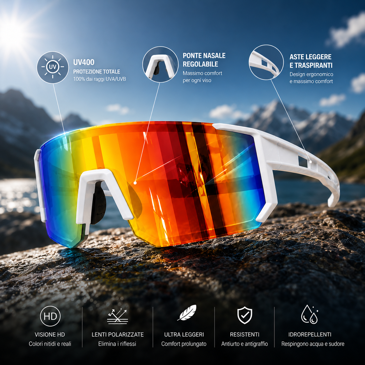RACEVISION - Occhiali polarizzati con lenti UV400